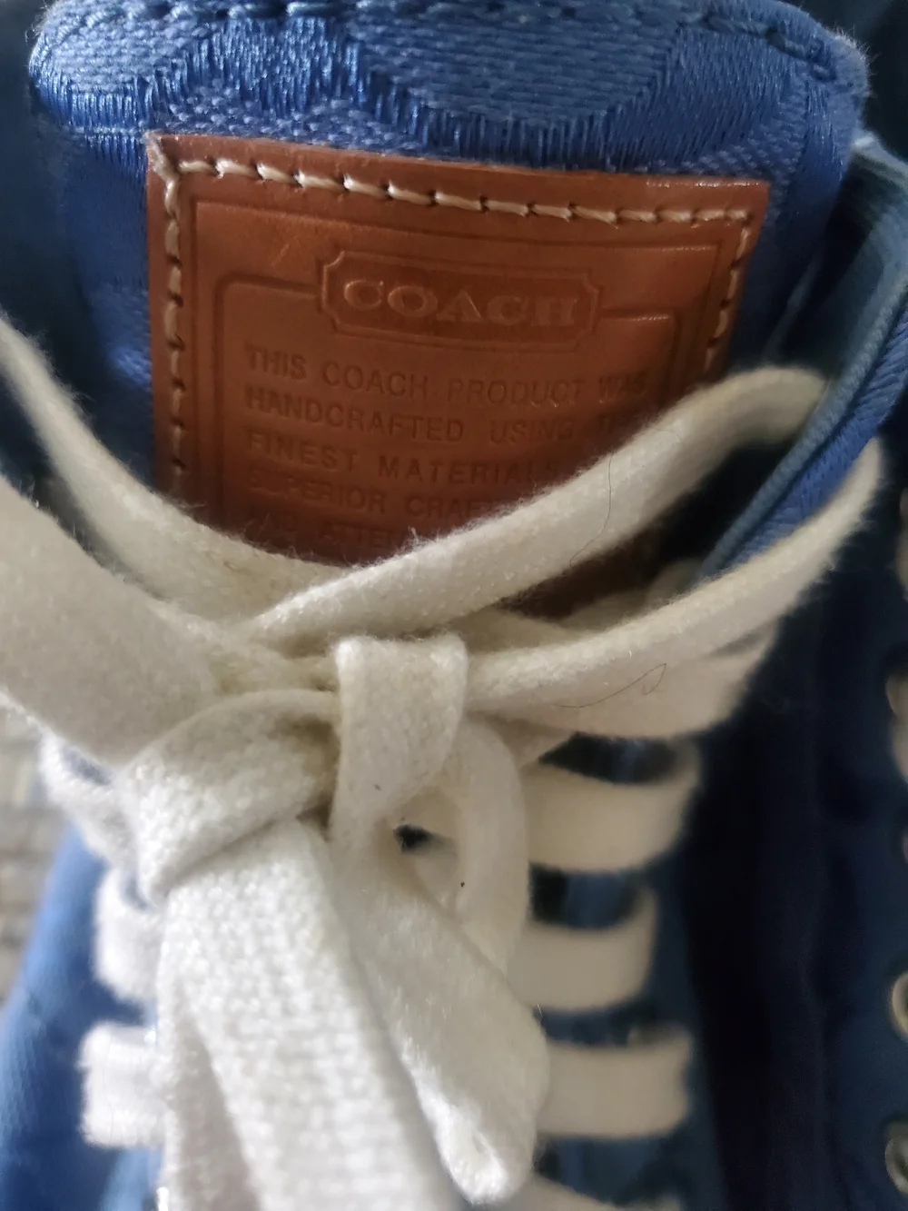 Coach Blue High-Top Sneakers with White Accents